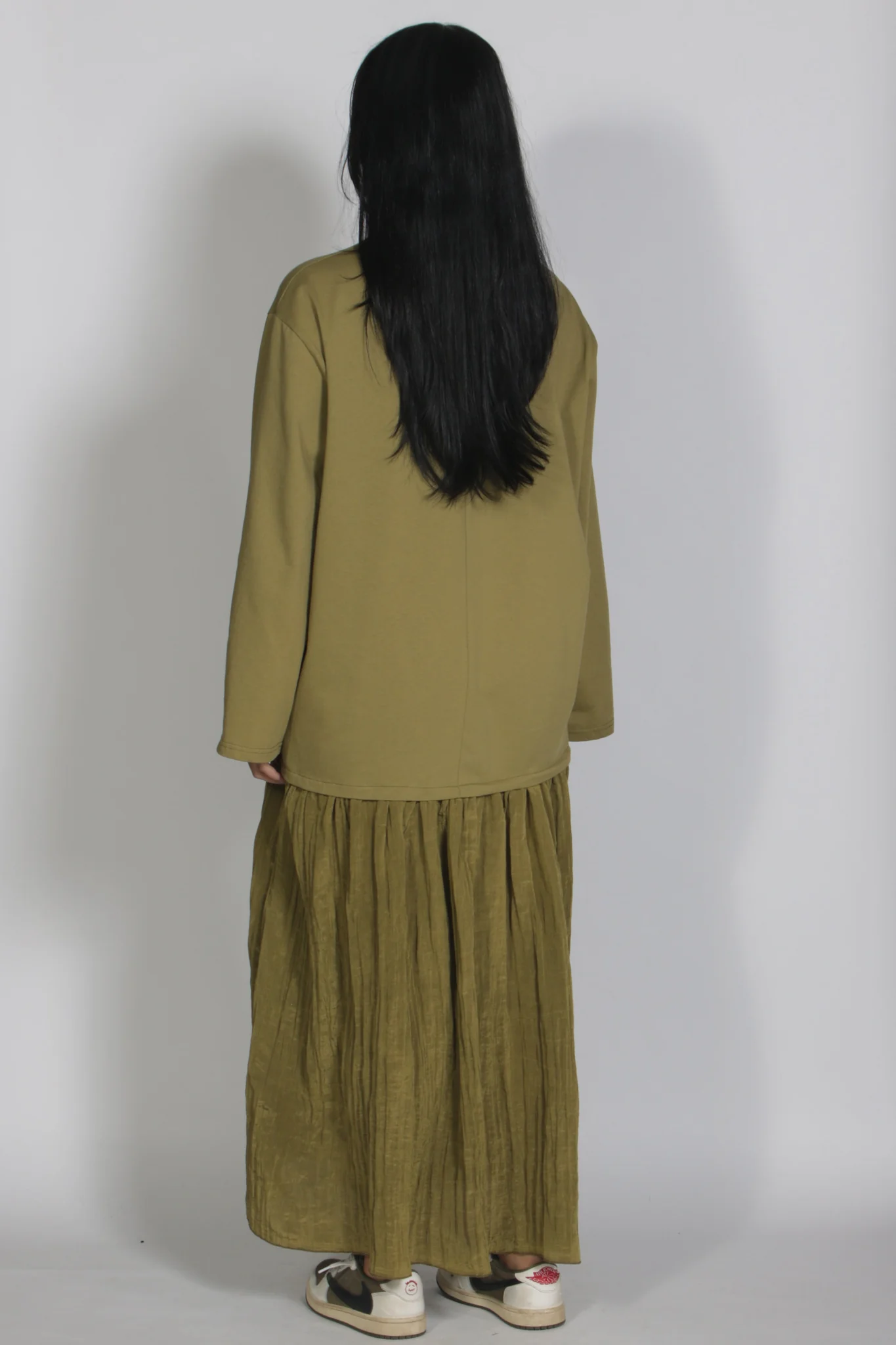 Mikki longsleeve dress Matcha green - Afbeelding 2