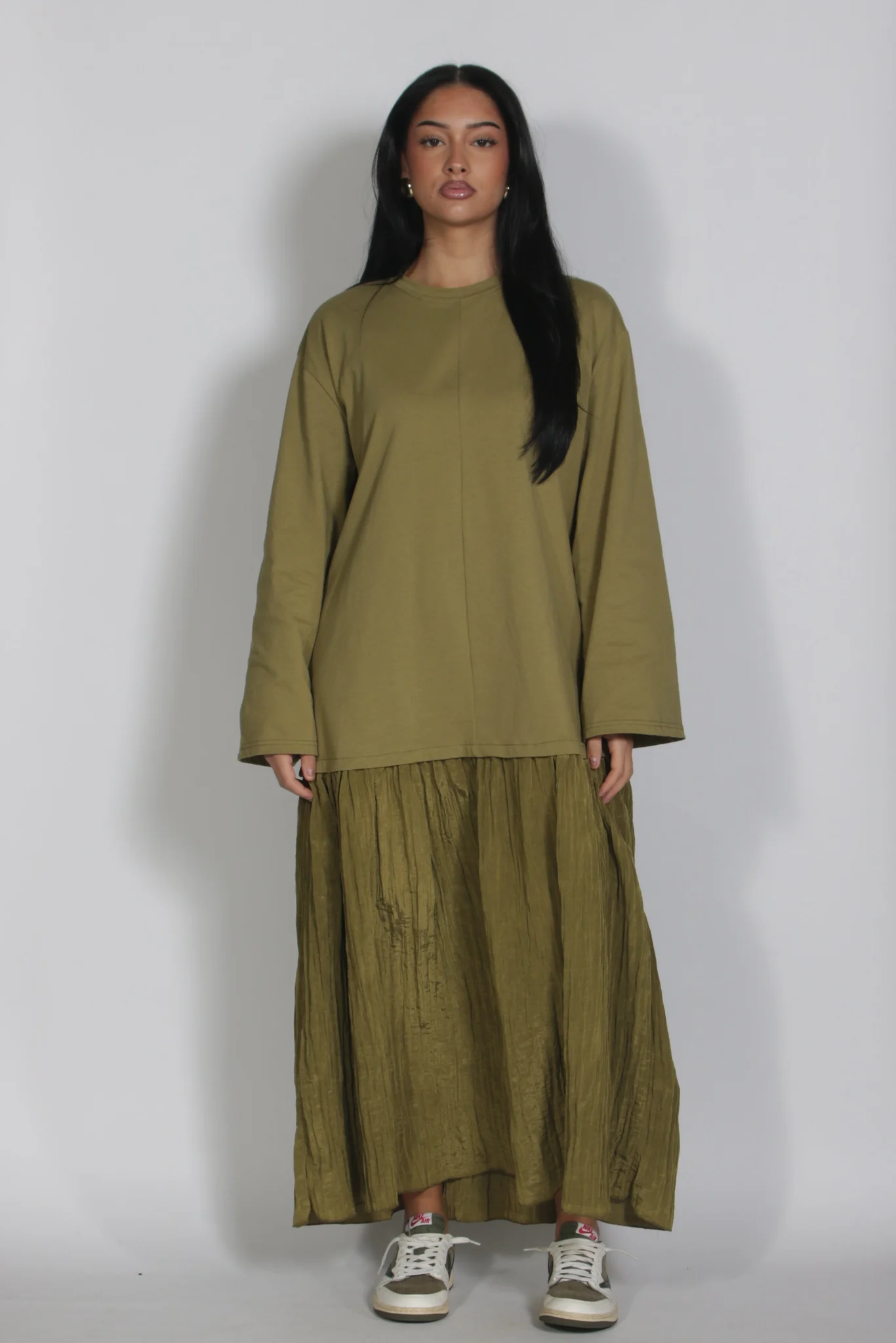 Mikki longsleeve dress Matcha green - Afbeelding 1