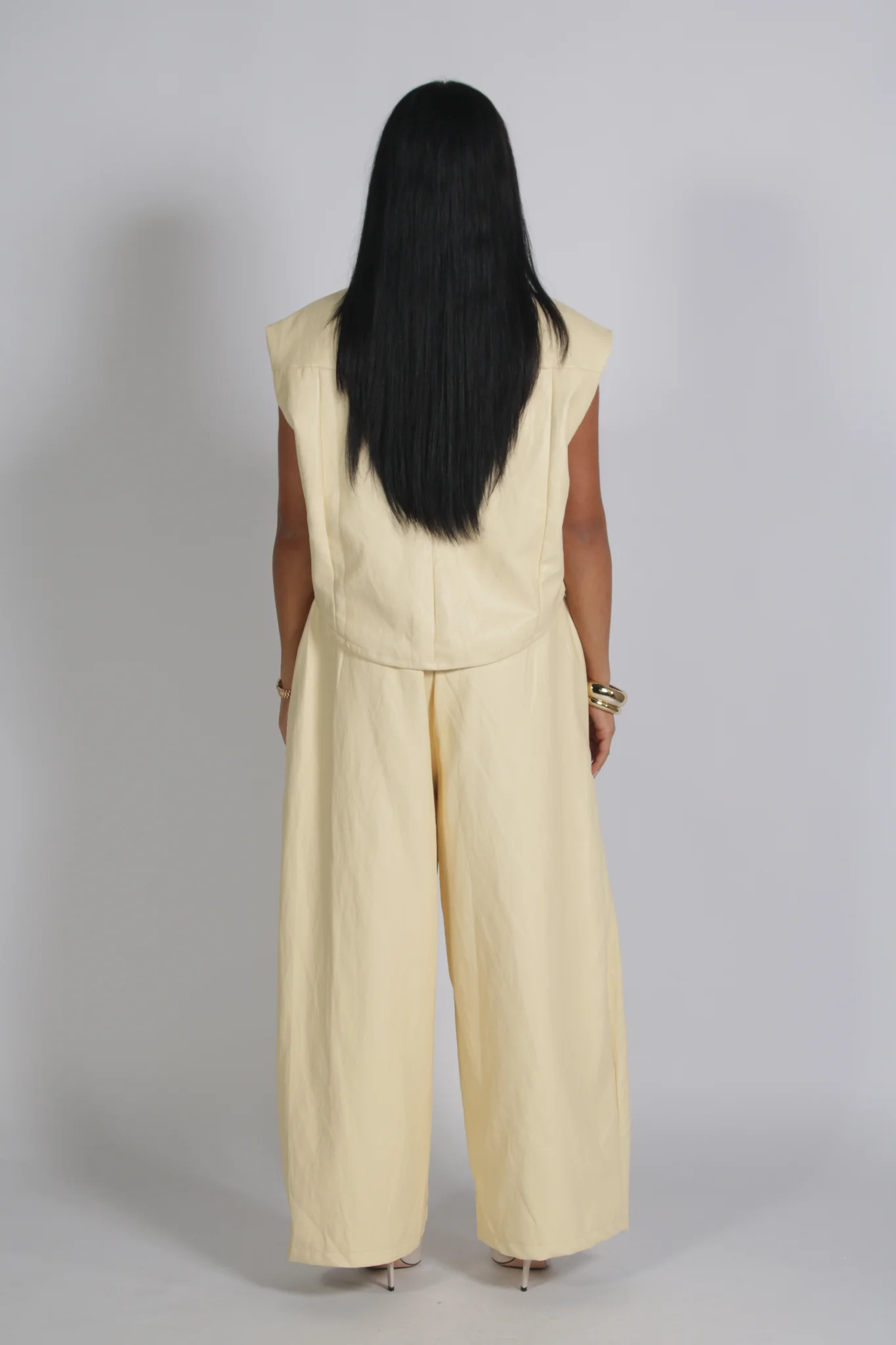 Korte mouwen buttem yellow set - Afbeelding 2