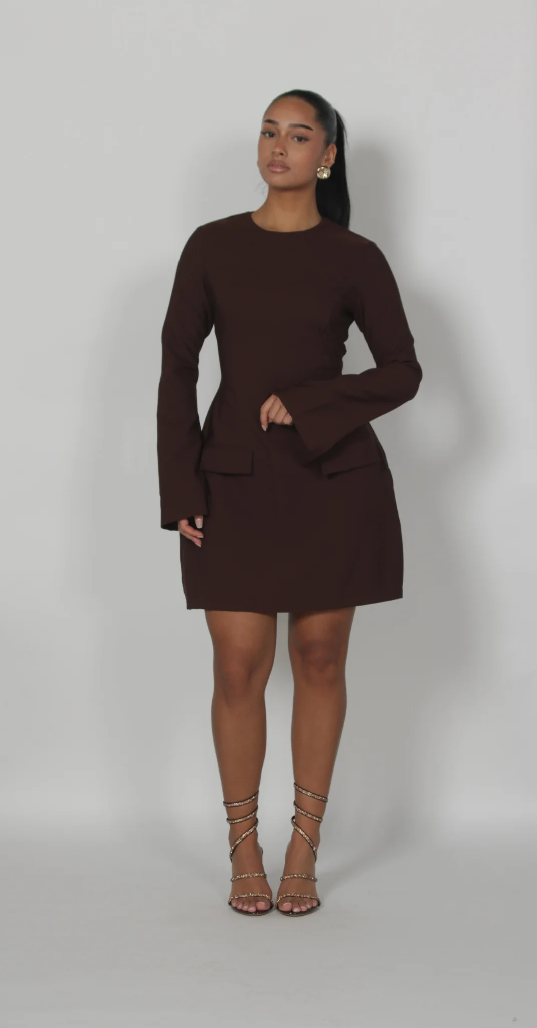 Short brown dress - Afbeelding 1