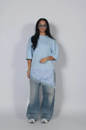 Lace shirt blue