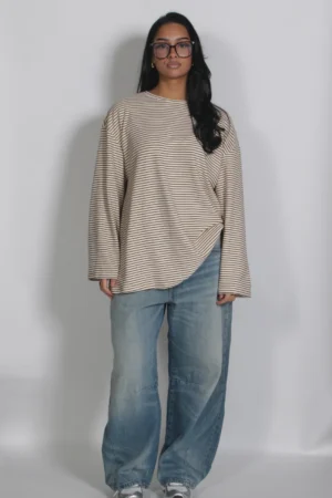 Striped shirt beige