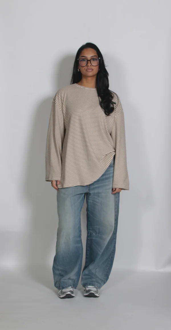 Striped shirt beige