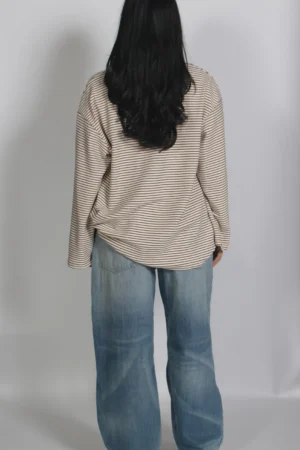 Striped shirt beige - Afbeelding 2