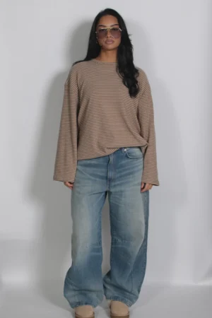Striped shirt brown