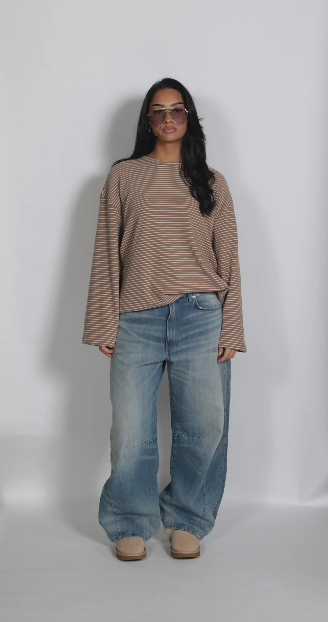 Striped shirt brown - Afbeelding 1