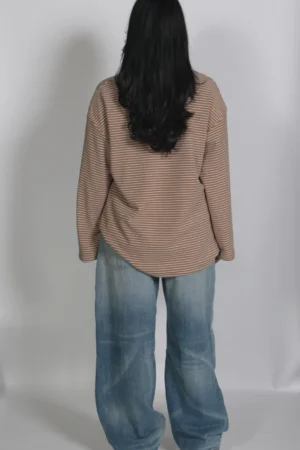Striped shirt brown - Afbeelding 2