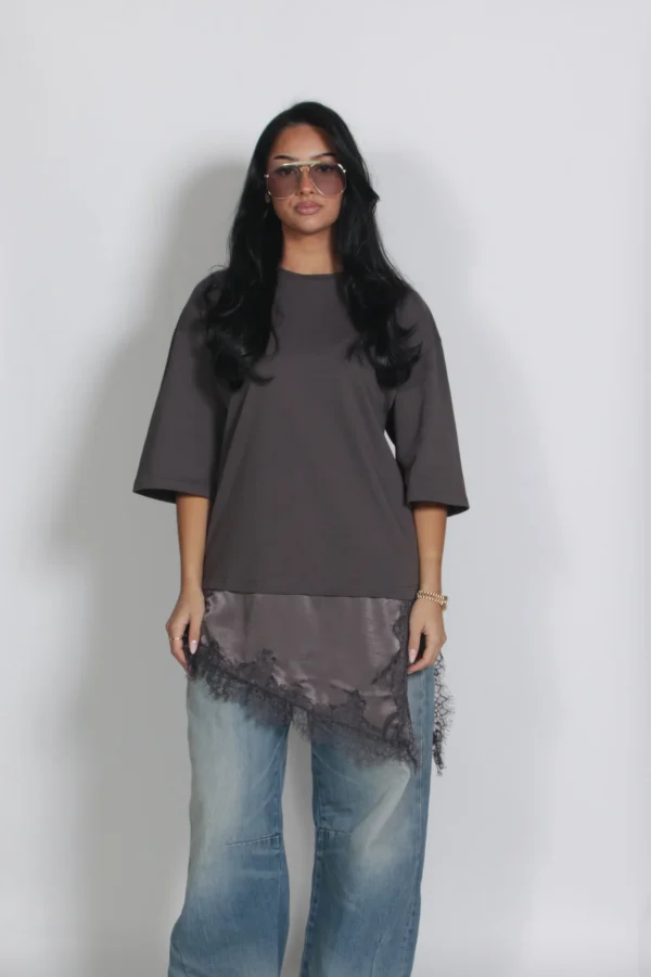 Lace shirt grey