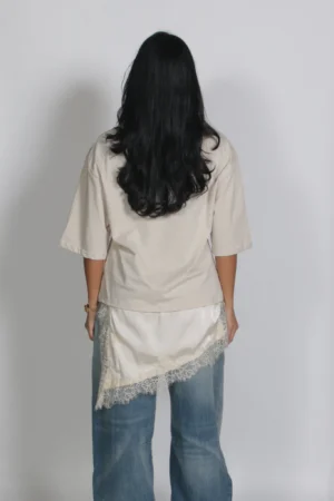 Lace shirt beige - Afbeelding 2