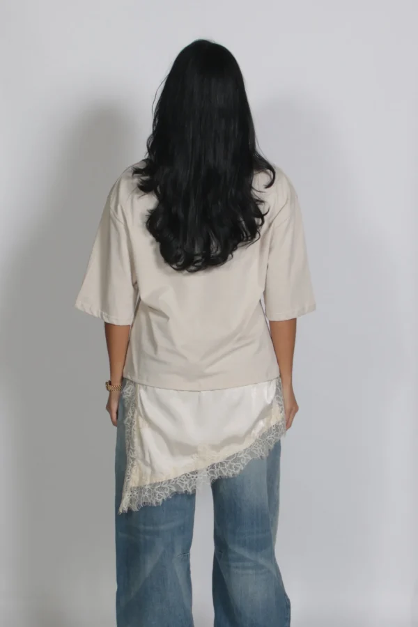 Lace shirt beige